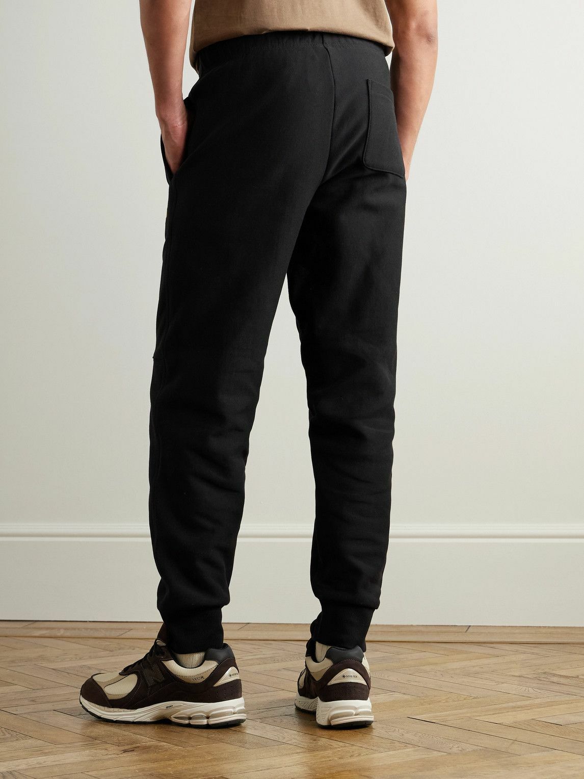 Carhartt WIP - American Script Tapered Cotton-Blend Jersey Sweatpants - Black