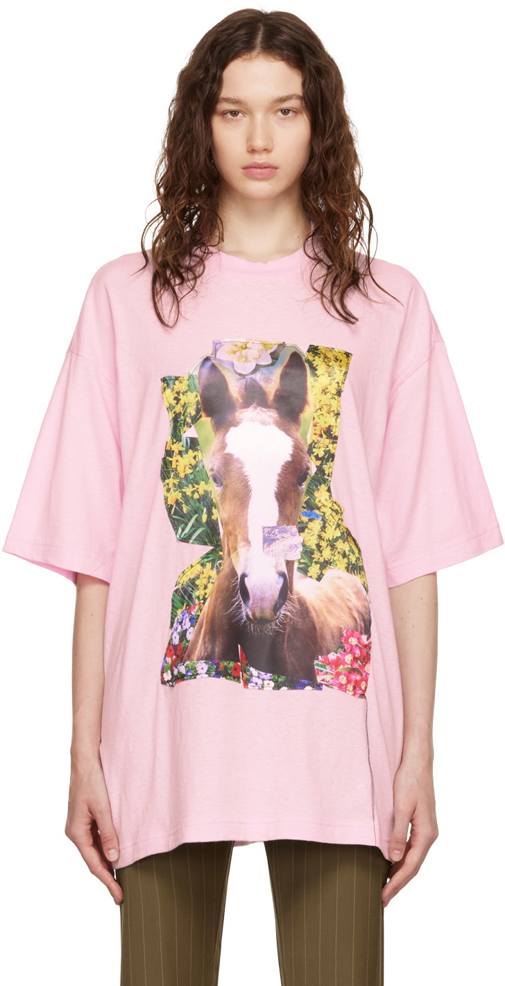 Acne studios pink t hot sale shirt