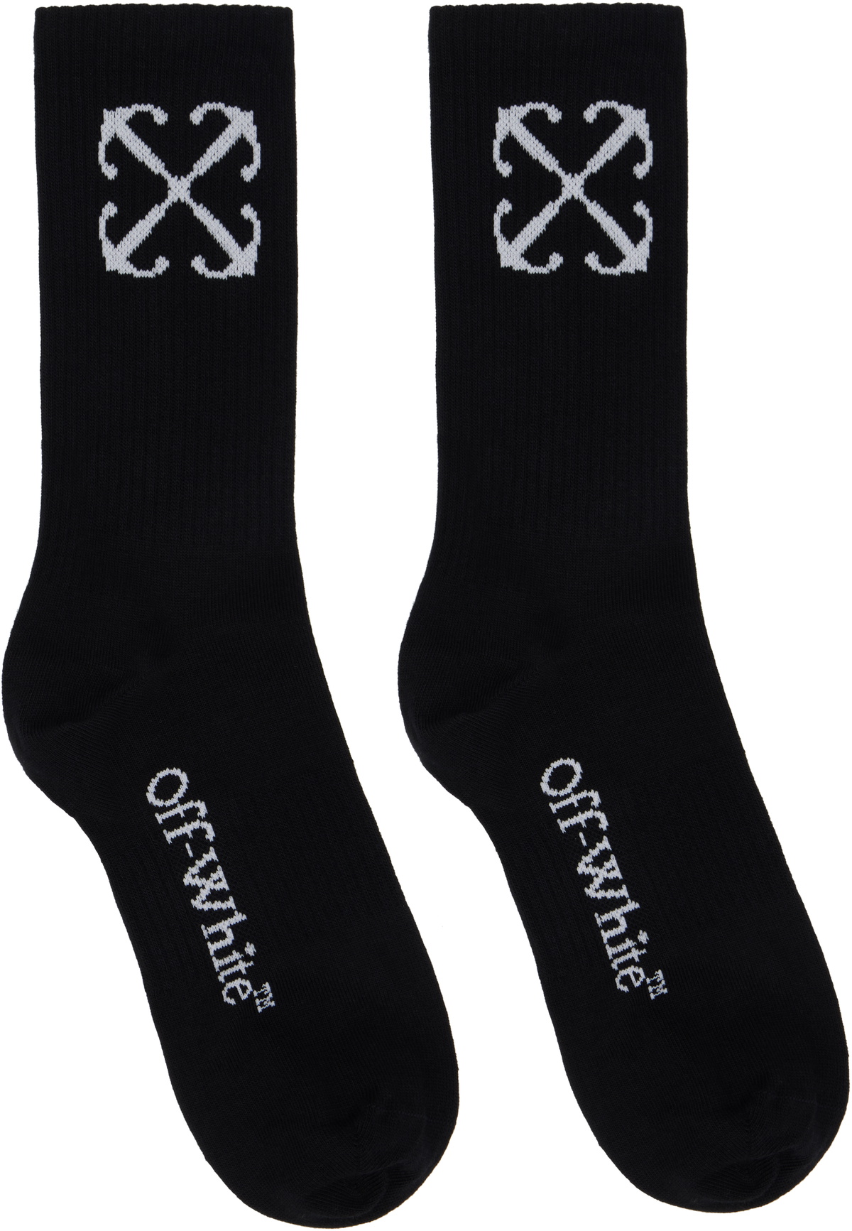 Off-White Arrow Mid Length Socks ブラック Off-White White Industrial Belt Socks Off-White