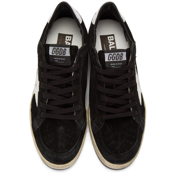 【GOLDEN 】Ball Star 2 Black Tab Sneakers/全国送料込み Ball Star LTD in black velvet with white leather star and