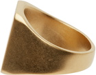 VETEMENTS Gold Scratched Logo Ring