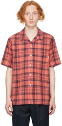 PS by Paul Smith Red Linen Check Short Sleeve Shirt