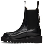 Toga Pulla Black Leather Thick Sole Chelsea Boots