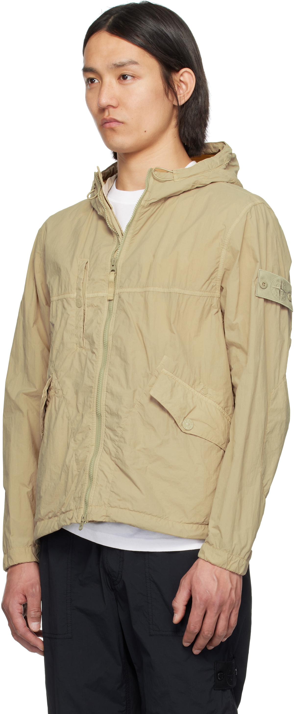 Stone Island Beige Nylon Smerigliato Ghost Jacket Stone Island