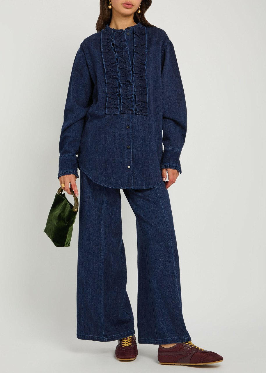 Forte_forte Ruffled Denim Shirt Indigo