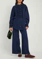 Forte_forte Ruffled Denim Shirt Indigo