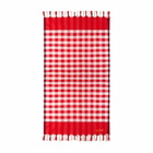 MC2 Saint Barth Fouta With Navy Blue Wave Trim And Gingham Print