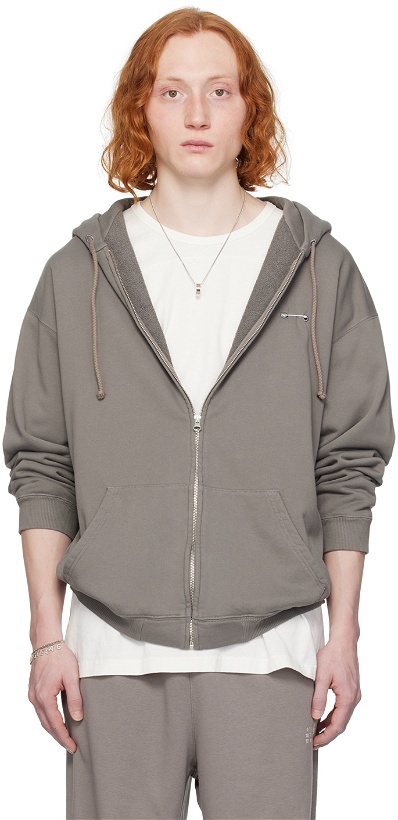 Photo: MM6 Maison Margiela Taupe Safety Pin Hoodie