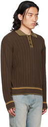 DRAE SSENSE Exclusive Brown Stripes Polo