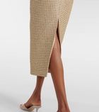 Self-Portrait Embelished bouclé midi skirt