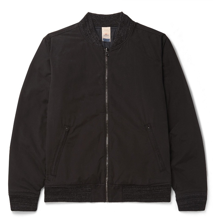 Photo: Faherty - Reversible Twill and Quilted Cotton-Blend Bomber Jacket - Black