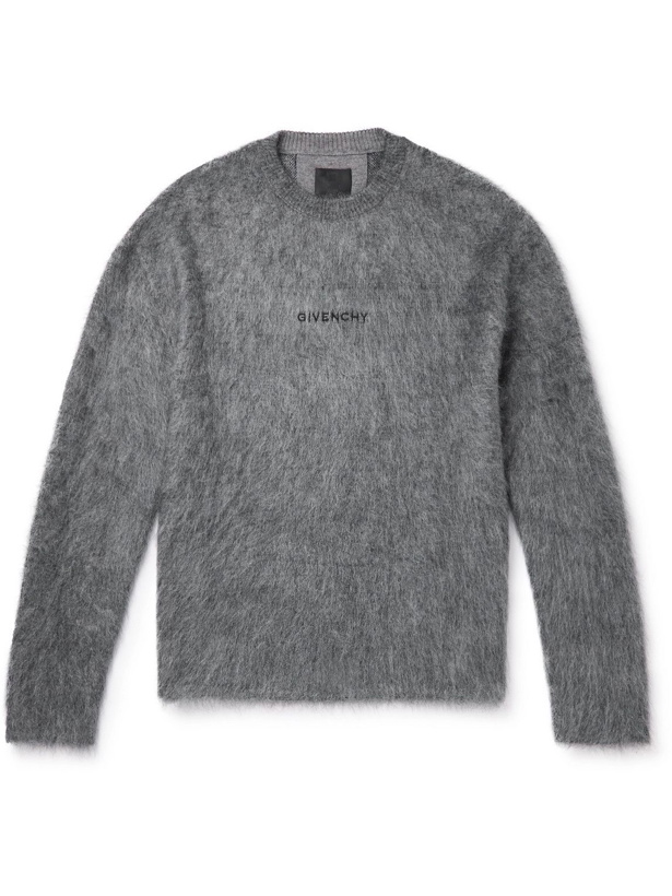 Photo: Givenchy - Chito Printed Mohair-Blend Jacquard Sweater - Gray