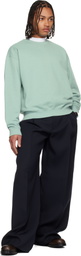 Jil Sander Blue Cotton Terry Crew-Neck Sweatshirt