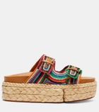 Clergerie Quinie raffia platform slides