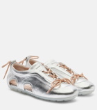 Simone Rocha Cutout metallic leather sneakers