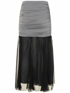 TORY BURCH Jersey Chiffon Silk Long Skirt