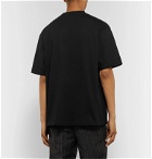 Balenciaga - Embroidered Cotton-Jersey T-Shirt - Black