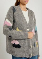 Bernadette Stormy Graphic Intarsia Alpaca-blend Cardigan Grey