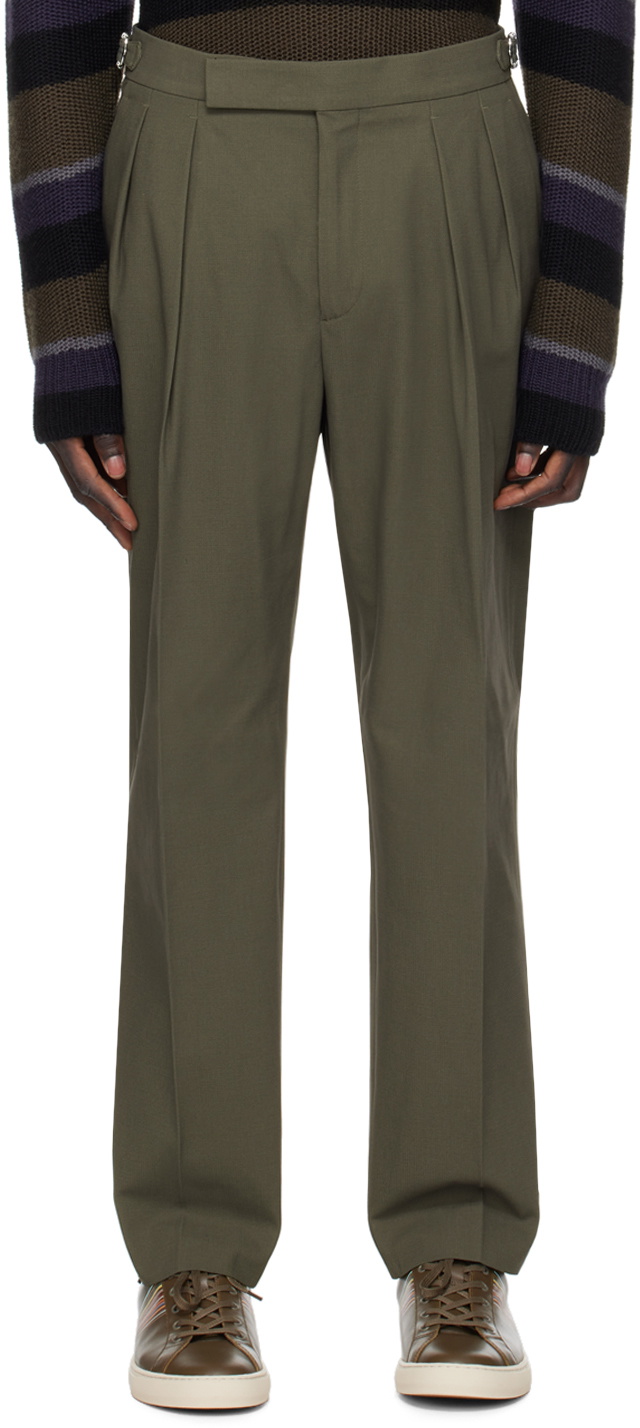 Paul Smith Green Pleated Trousers Paul Smith