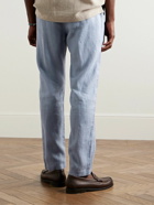 NN07 - Karl 1196 Tapered Linen Chinos - Blue