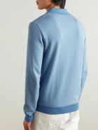Mr P. - Johnny Birdseye Cotton Polo Shirt - Blue