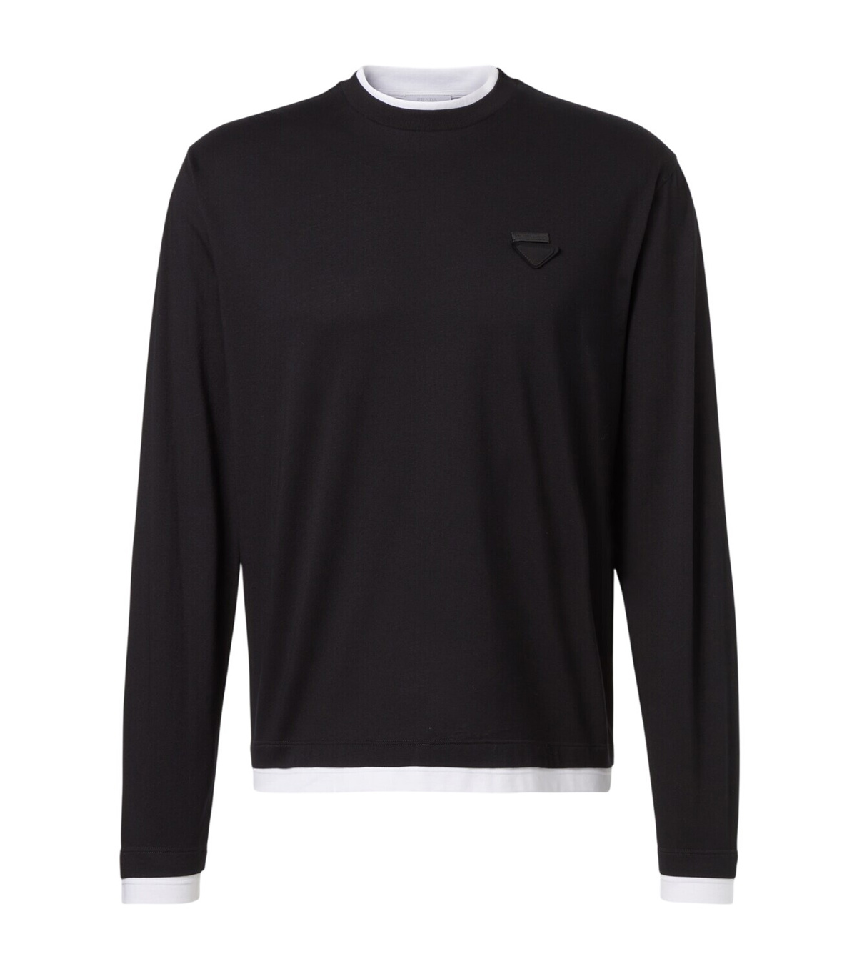 Prada Black Satin Pocket Long Sleeve T-Shirt Prada