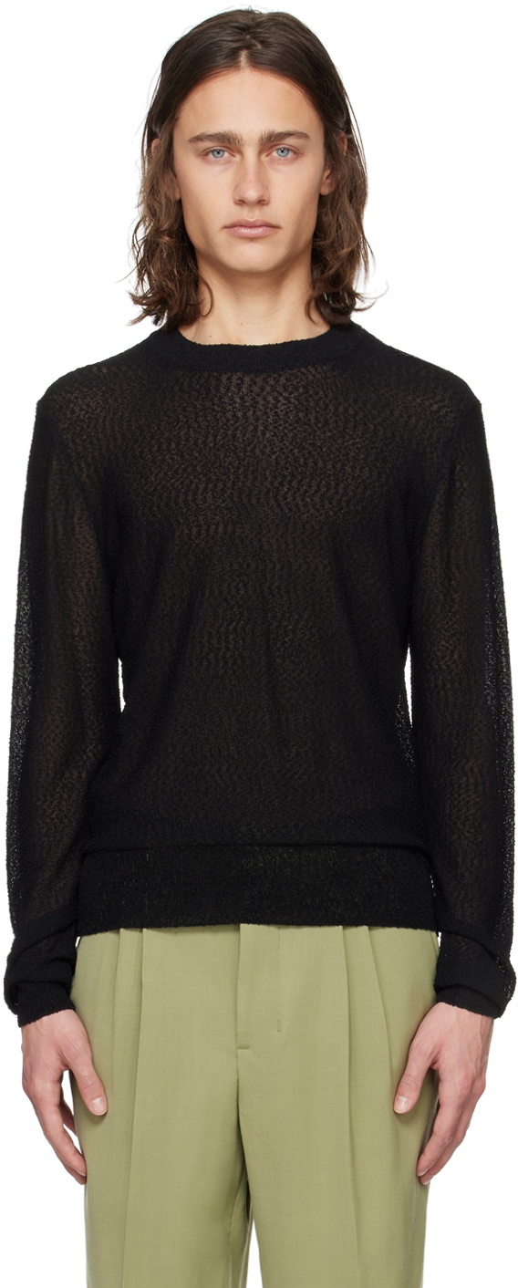 Photo: AMI Paris Black Semi-Sheer Sweater