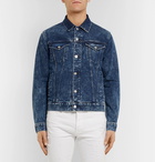 Givenchy - Slim-Fit Logo-Print Washed Stretch-Denim Jacket - Men - Blue