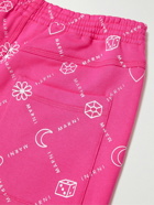 Marni - Straight-Leg Logo-Print Cotton-Jersey Shorts - Pink