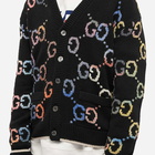 Gucci Men's Rainbow All Over GG Cardigan in Black