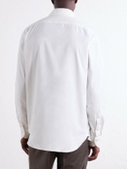 De Petrillo - Cutaway-Collar Brushed Cotton-Twill Shirt - White
