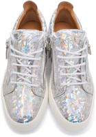 Giuseppe Zanotti Silver Iridescent Frankie Sneakers