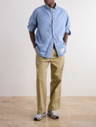 WTAPS - BD 01 Logo-Appliquéd Stone-Bleach Denim Shirt - Blue