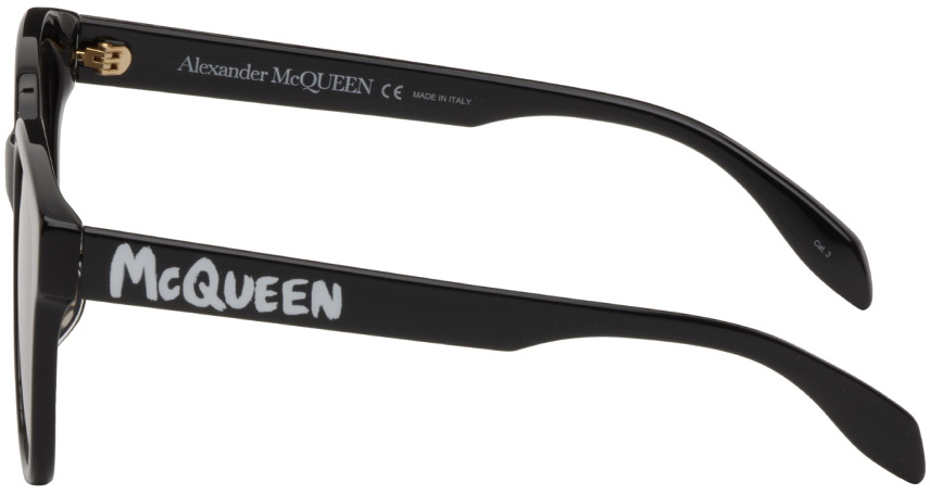 Alexander McQueen Black Graffiti Sunglasses