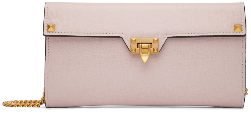 Valentino Garavani Pink Small Rockstud Wallet