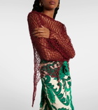 Etro Open-knit sweater and printed crop top set