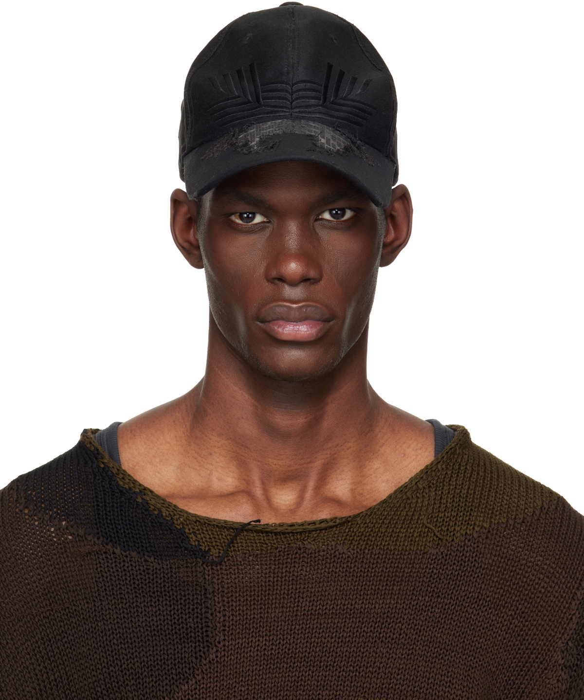 FFFPOSTALSERVICE Black Damaged Denim Cap FFFPOSTALSERVICE