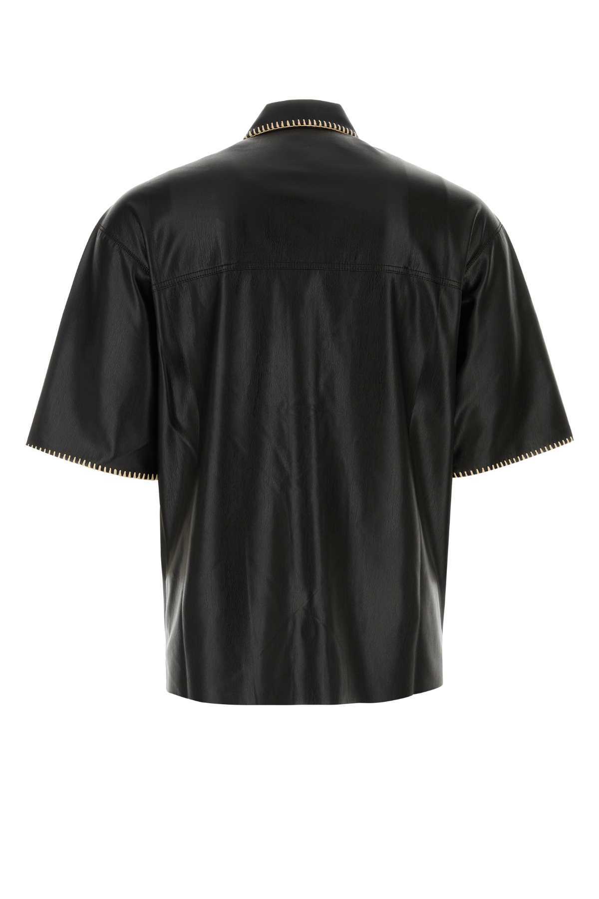 Nanushka Black Synthetic Leather Mance Shirt