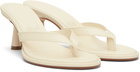 Aeyde Off-White Daphne Leather Thong Heeled Sandals