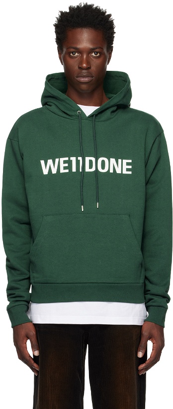 Photo: We11done Green Fitted Basic Hoodie
