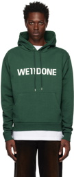 We11done Green Fitted Basic Hoodie