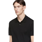 Z Zegna Black Wool Knit Polo