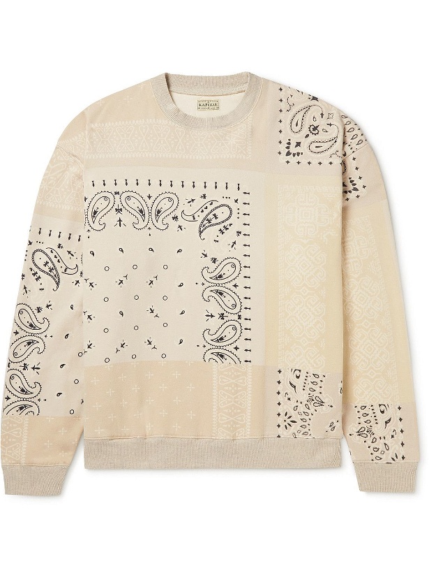 Photo: KAPITAL - Bandana-Print Cotton-Jersey and Quilted Shell Sweatshirt - Neutrals