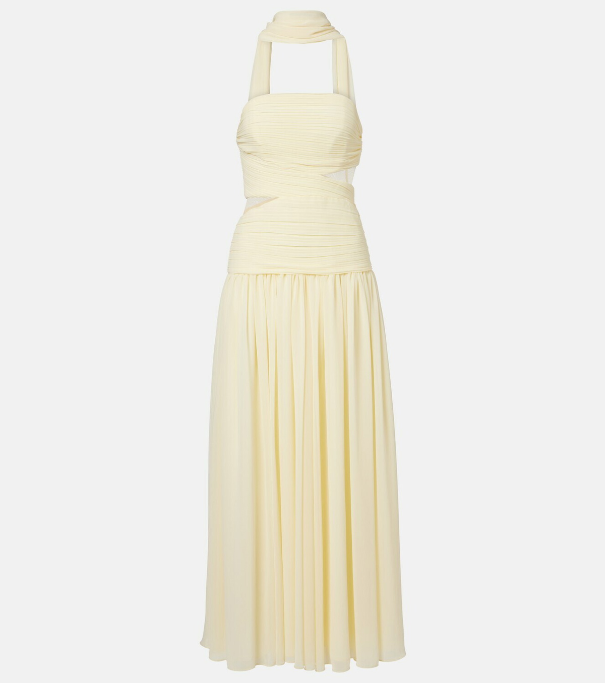 Self-Portrait Scarf-detail georgette maxi dress