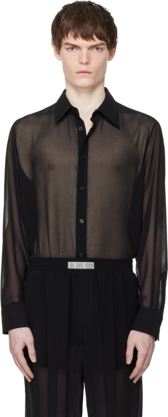 Photo: LGN Louis Gabriel Nouchi Black Classic Transparent Shirt