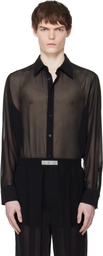 LGN Louis Gabriel Nouchi Black Classic Transparent Shirt