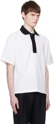 Lanvin White Contrast Collar Polo