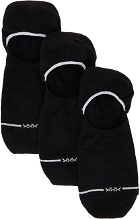 Ermenegildo Zegna Three-Pack Black On Point Raw Sockless Socks