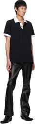 Ernest W. Baker Black Flare Leather Pants