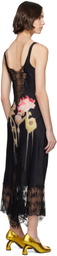 Collina Strada Black Anemone Midi Dress